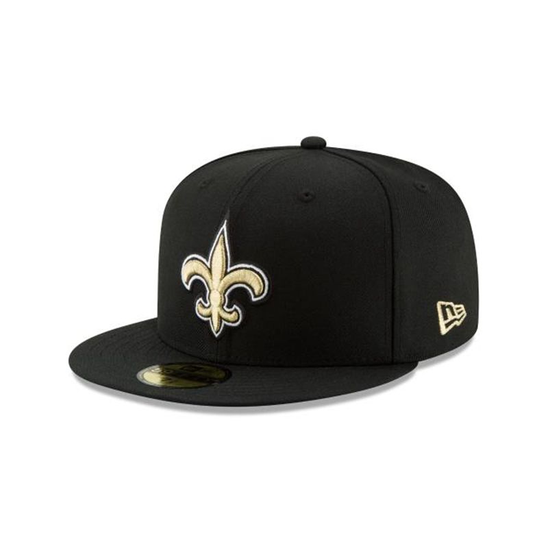 NFL New Orleans Saints 59Fifty Fitted (MAZ7920) - Black New Era Caps